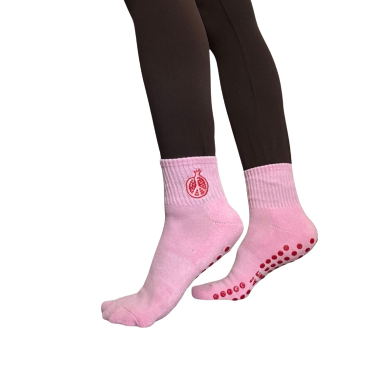 Pomegranate Ankle Grip Socks. Free Shipping