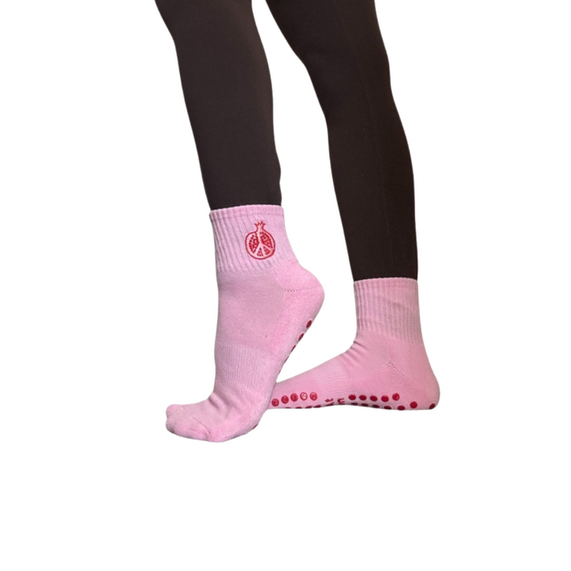 Pomegranate Ankle Grip Socks. Free Shipping