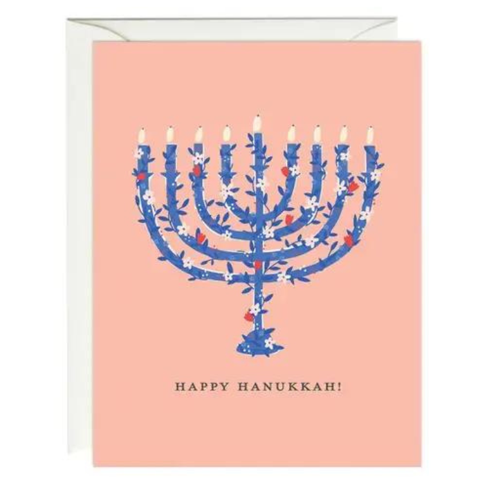 Floral Menorah Card