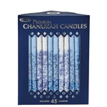 Blue Speckled Hand Painted Hanukkah Candles