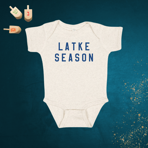 Baby Latke Season Bodysuit, natural heather