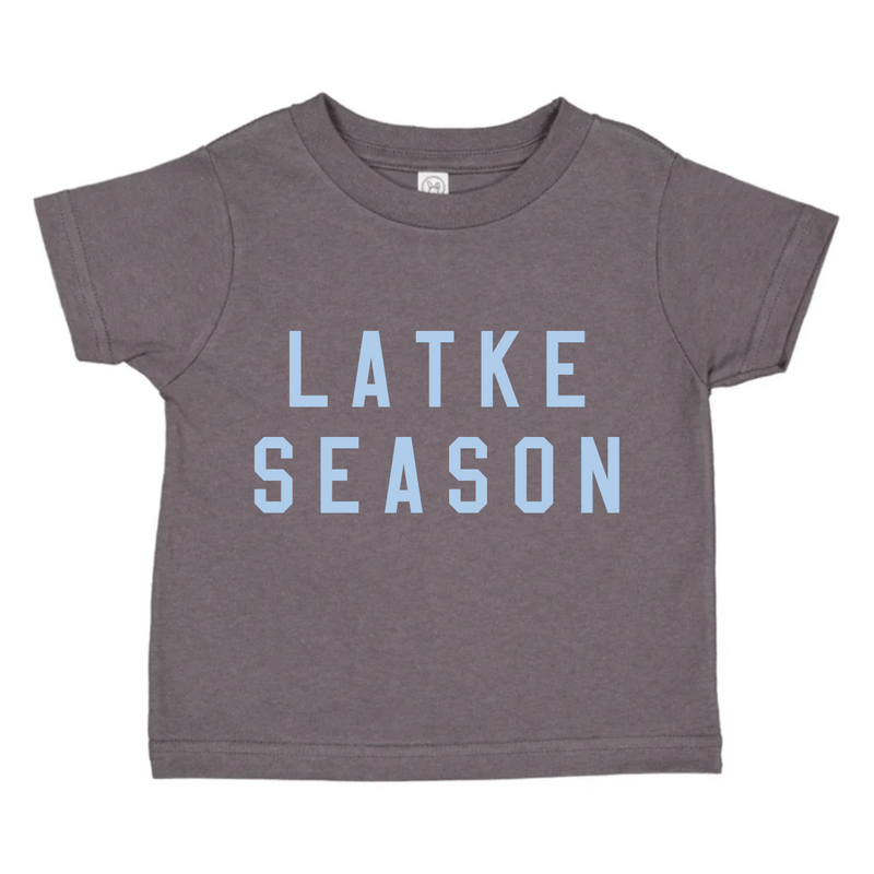 Short Sleeve Latke Season Shirt, charcoal