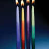 Rainbow Ombre Hanukkah Candles