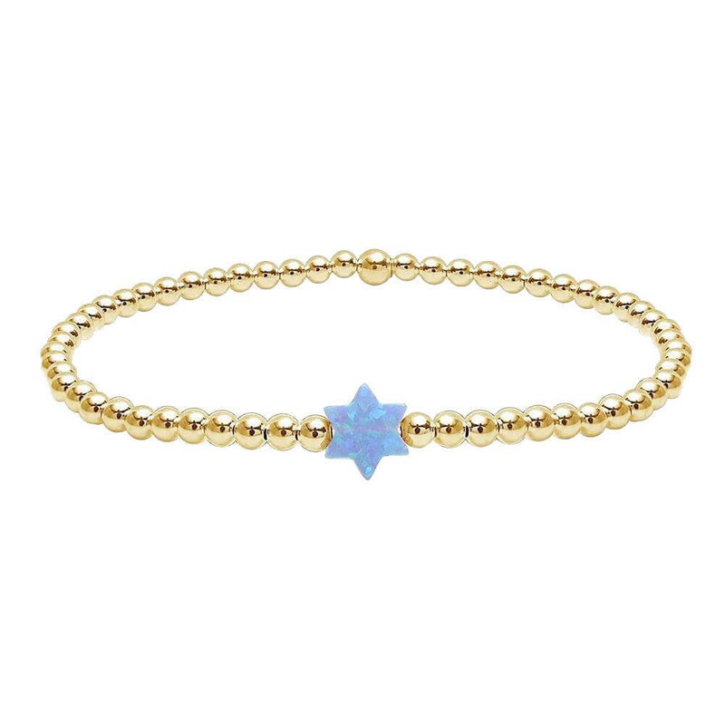 14K Yellow Gold Bracelet with Eye, Chai and Star of David Charms, Jewish  Jewelry | Judaica Web Store