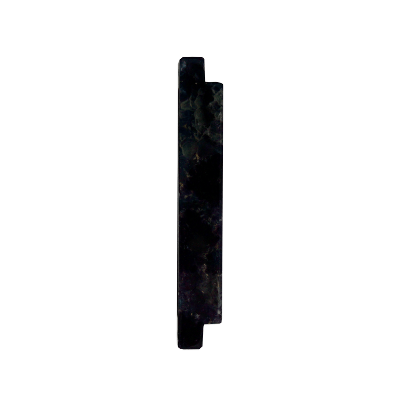 Black Stone Mezuzah with Silver Shin, 5 inch